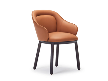 ANKARA - Leather armchair with armrests by Papell Design - view 3